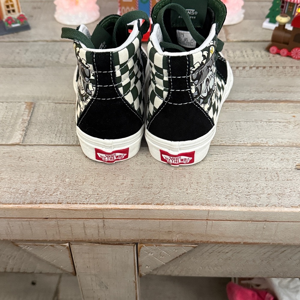 Vans Kids Black and Green Sneakers - Picture 3 of 4